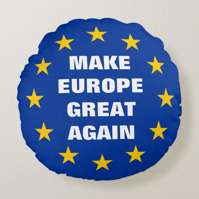 Make Europe Great Again Euro flag round pillow (Front)