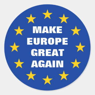 Make Europe Great Again Euro round stickers