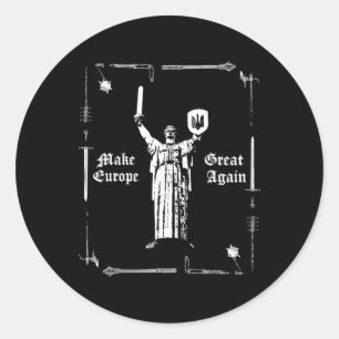 Make Europe Great Again Ukraine Mother Land Statue Classic Round Sticker