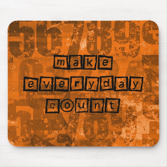 Make Every Day Count with Old Grunge Numbers Mouse Mat (Front)