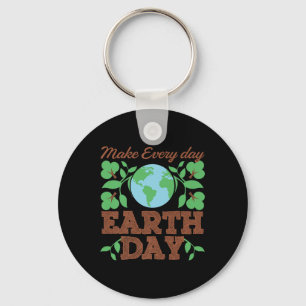 Make Every Day Earth Day Recycle Conservation Key Ring