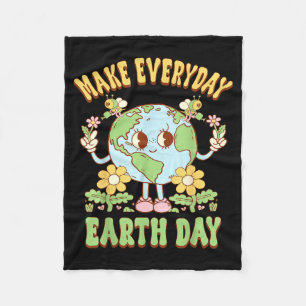 Make Every Day Earth Day Save Planet Environmental Fleece Blanket