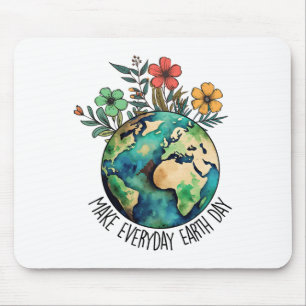 Make Every Day Earth Day Wildflower Save Planet Mouse Mat