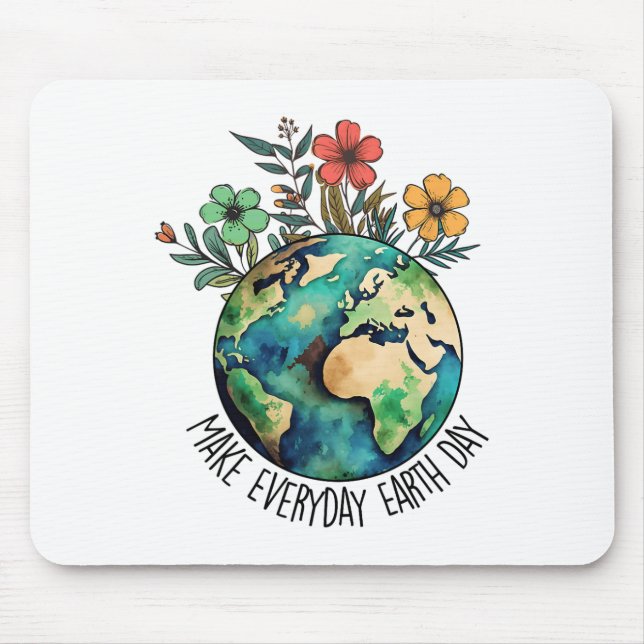 Make Every Day Earth Day Wildflower Save Planet  Mouse Mat (Front)
