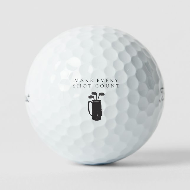'Make Every Shot Count' Mindfulness, Motivational  Golf Balls (Front)