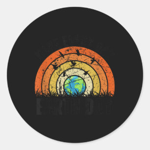 Make Everyday Earth Day Conservation Planet Vintag Classic Round Sticker