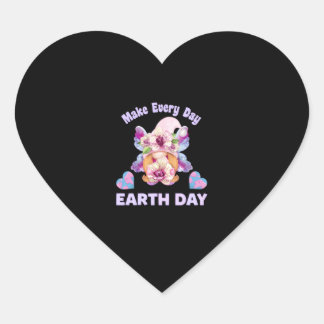 Make Everyday Earth Day - Cute Butterfly Gnome   Heart Sticker