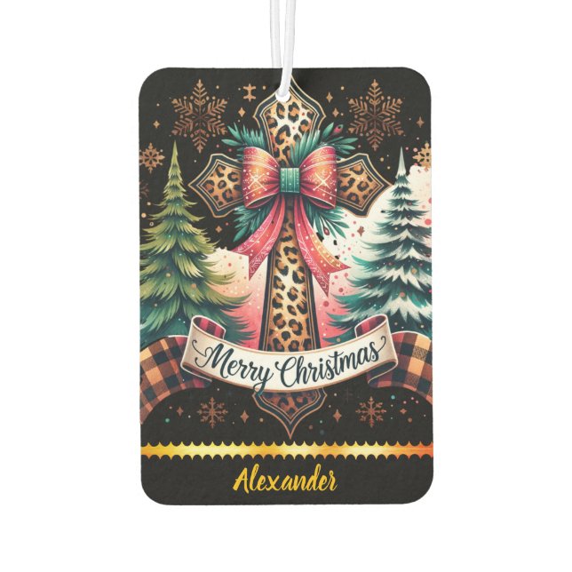 Make festive Christmas cross Car Air Freshener (Back)