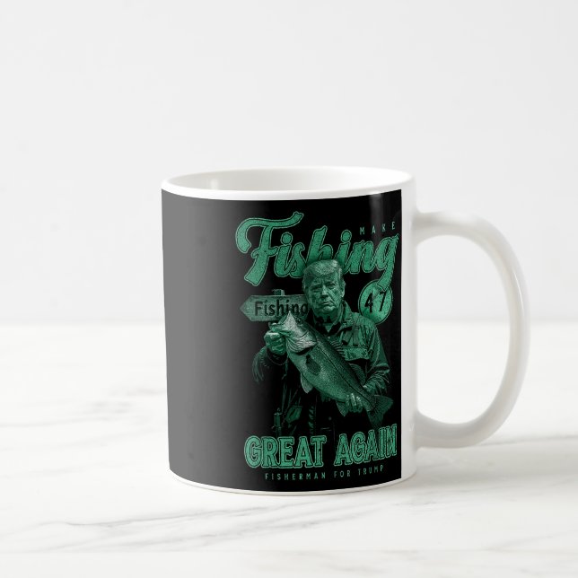 Make Fishing Great Again Funny B Fishing Donald Tr Coffee Mug (Right)