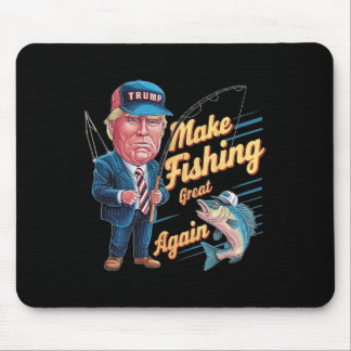 Make Fishing Great Again Trump Funny Fisherman Ang Mouse Mat