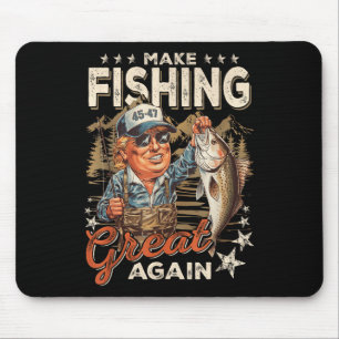 Make Fishing Great Again Usa Flag Vintage Funny Mouse Mat