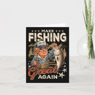 Make Fishing Great Again Usa Flag Vintage Funny Tr Card