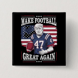 Make Football Great Again Vintage USA Flag Trump 15 Cm Square Badge