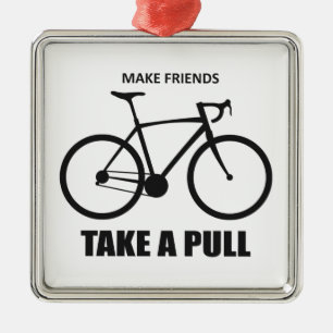 Make Friends Take A Pull Cycling Metal Tree Decoration