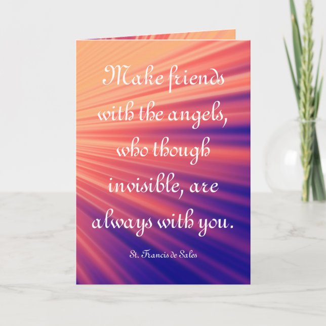 Make Friends with the Angels St Francis Quote Card (Front)