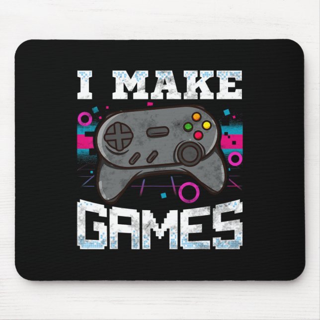 Make Games For Video Game Developer Gift  Mouse Mat (Front)