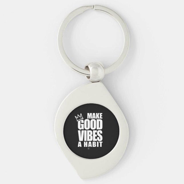 MAKE GOOD VIBES A HABIT | Metal keychain (Front)