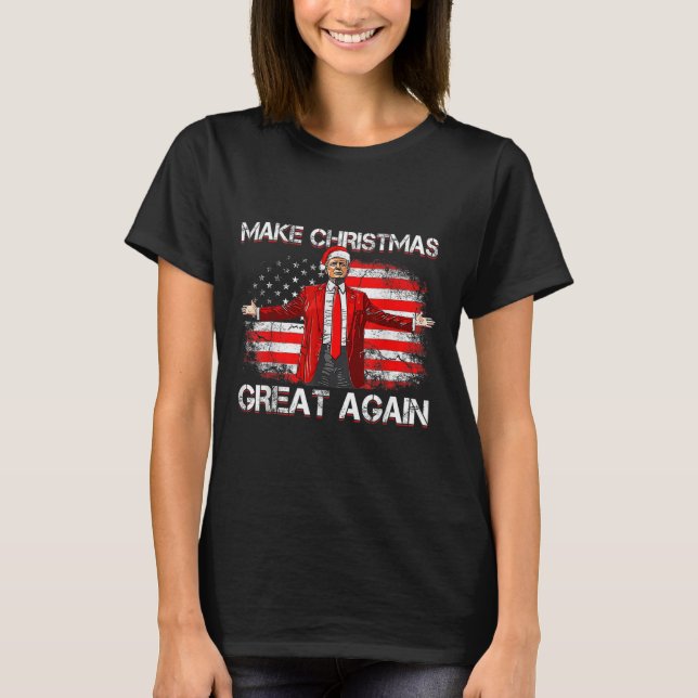 Make Great Again Santa Funny Trump Xmas Pyjamas  T-Shirt (Front)