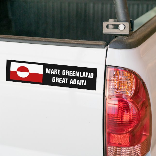 Make Greenland Great Again country flag Bumper Sticker (On Truck)