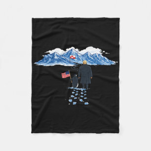 Make Greenland Great Again Penguin Trump, Trump Pe Fleece Blanket