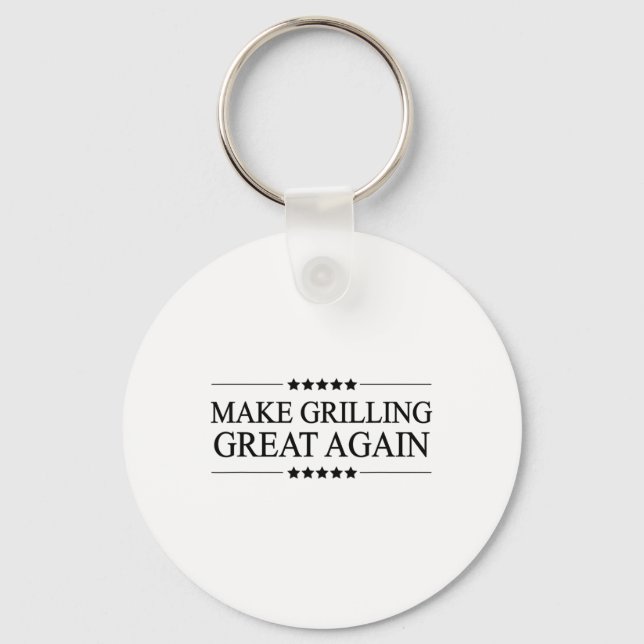 Make Grilling Great Again Funny Gift For Bbq -  Key Ring (Front)