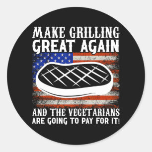 Make Grilling Great Again Usa Trump Bbq Barbecue S Classic Round Sticker