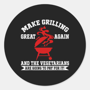 Make Grilling Great Again Usa Trump Bbq Rbecue Smo Classic Round Sticker