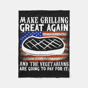 Make Grilling Great Again Usa Trump Bbq Rbecue Smo Fleece Blanket