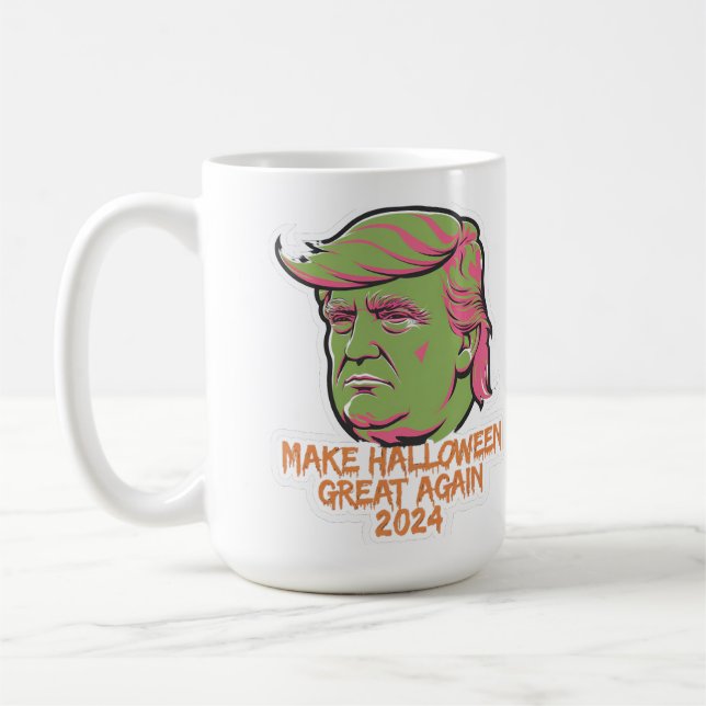 Make Halloween Great Again 2024 Mug:Trump-Inspired Coffee Mug (Left)