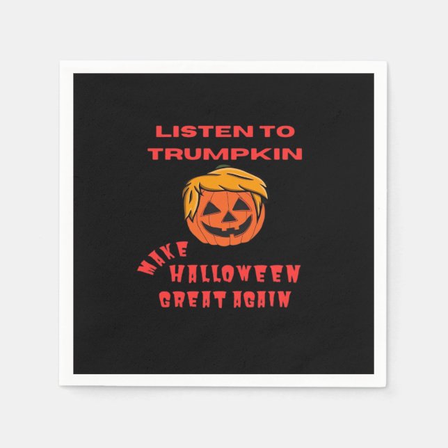 Make Halloween Great Again Classic – Retro Pumpkin Napkin (Front)