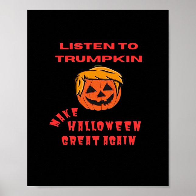 Make Halloween Great Again Classic – Retro Pumpkin Poster (Front)