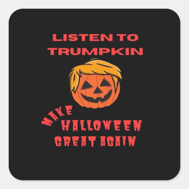 Make Halloween Great Again Classic – Retro Pumpkin Square Sticker (Front)