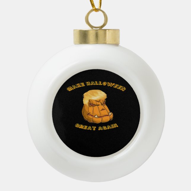 Make Halloween Great Again Classic – Sloth in Cost Ceramic Ball Christmas Ornament (Front)
