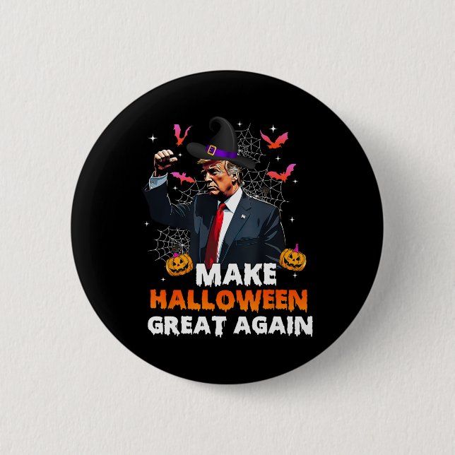 Make Halloween Great Again Funny Trump Spooky Seas 6 Cm Round Badge (Front)