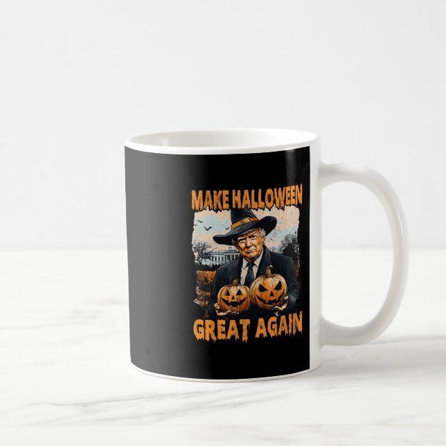 Make Halloween Great Again Funny Trump Witch Jack  Coffee Mug (Right)