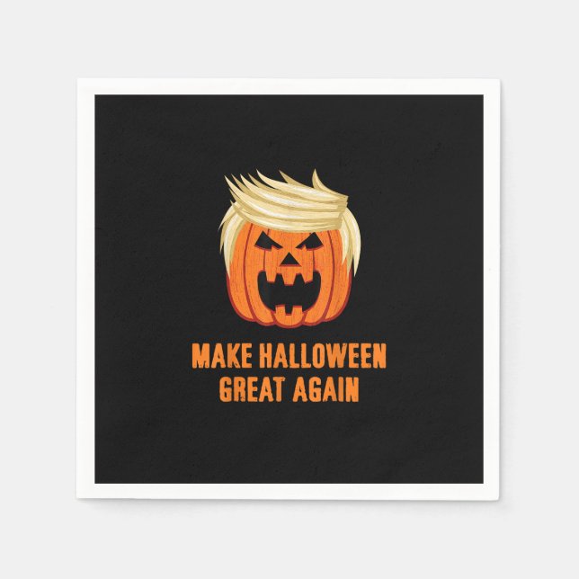 Make Halloween Great Again Funny Trumpkin – Basic  Napkin (Front)