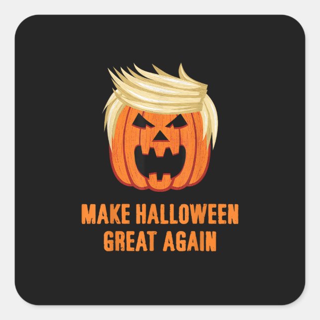Make Halloween Great Again Funny Trumpkin – Basic  Square Sticker (Front)