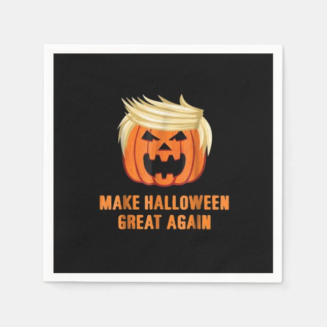 Make Halloween Great Again Funny Trumpkin Classic  Napkin (Front)