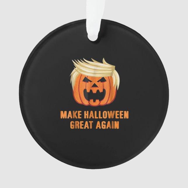 Make Halloween Great Again Funny Trumpkin Classic  Ornament (Front)