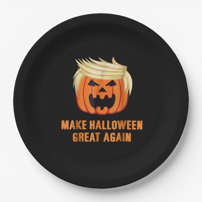 Make Halloween Great Again Funny Trumpkin Classic  Paper Plate (Front)