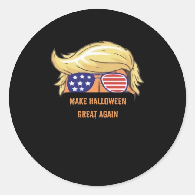 Make Halloween Great Again - Trumpkin Design  Classic Round Sticker (Front)