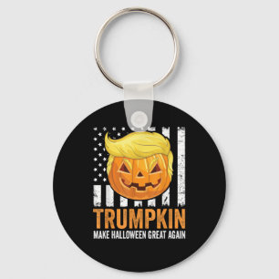 Make Halloween Great Again Trumpkin Funny Hair Pum Key Ring