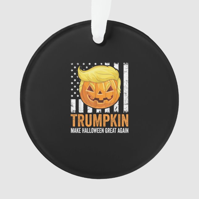 Make Halloween Great Again Trumpkin Funny Hair Pum Ornament (Front)