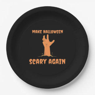 Make Halloween Scary Again Zombie Classic Trumpkin Paper Plate