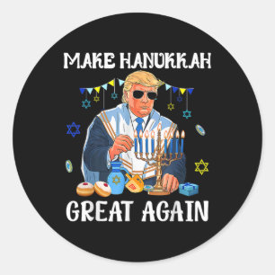 Make Hanukkah Great Again Jewish Ugly Chanukah Swe Classic Round Sticker