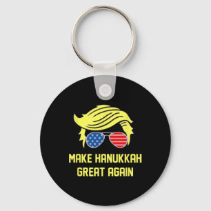Make Hanukkah Great Again Trump 47 Hanukkah Miracl Key Ring
