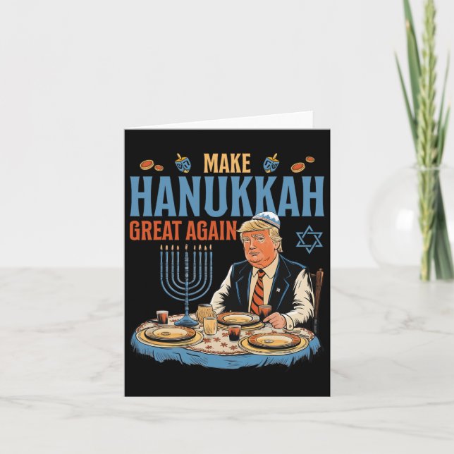 Make Hanukkah Great Again Trump Chanukkah Jewish H Card (Front)