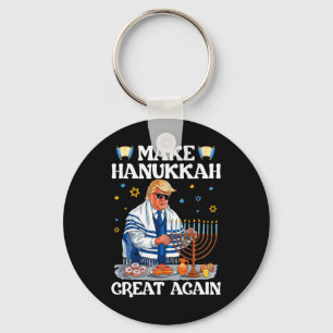 Make Hanukkah Great Again Trump Jewish Ugly Chanuk Key Ring