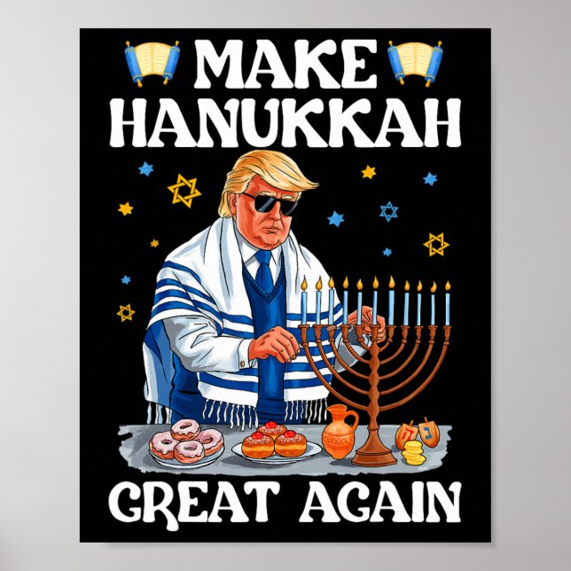Make Hanukkah Great Again Trump Jewish Ugly Chanuk Poster (Front)