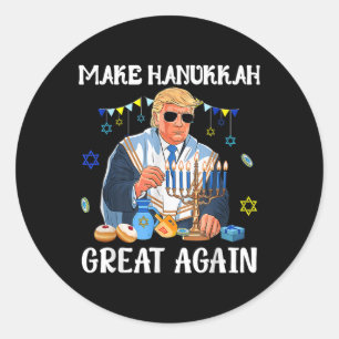 Make Hanukkah Great Again Trump Jewish Ugly Classic Round Sticker